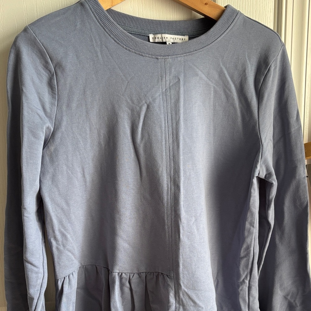 English Factory Long Sleeve Dress in Blue - Picture 4 of 6